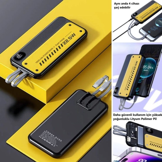 10000 mAh Hızlı Şarj Özellikli Aynı Anda 4 Cihazı Şarj Edebilen Powerbank 10000 mAh Hızlı Şarj Özellikli Aynı Anda 4 Cihazı Şarj Edebilen Powerbank