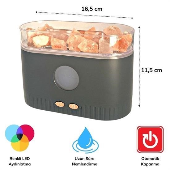 Himalaya Tuzlu Renkli Led Aydınlatmalı 200ml Hava Nemlendiricili Aromaterapi Difüzörü Himalaya Tuzlu Renkli Led Aydınlatmalı 200ml Hava Nemlendiricili Aromaterapi Difüzörü