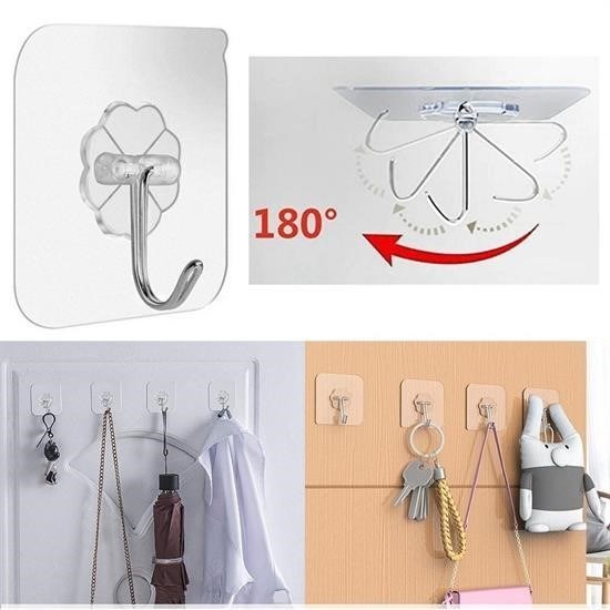 Süper Güçlü Yapışkanlı Suya Dayanıklı Şeffaf Askı 5li Set Yeniden Kullanılabilir Kancalar Süper Güçlü Yapışkanlı Suya Dayanıklı Şeffaf Askı 5li Set Yeniden Kullanılabilir Kancalar