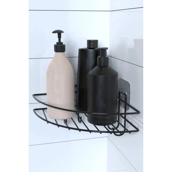 Yapışkanlı Banyo Köşeliği Kancalı Köşe Rafı Duş Şampuanlık Duvar Düzenleyici Organizer Raf Yapışkanlı Banyo Köşeliği Kancalı Köşe Rafı Duş Şampuanlık Duvar Düzenleyici Organizer Raf