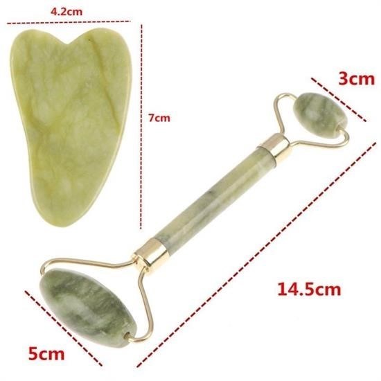Çift Taraflı 2li Cilt Yüz Masaj Aleti Jade Roller Yeşim Taşı Seti Çift Taraflı 2li Cilt Yüz Masaj Aleti Jade Roller Yeşim Taşı Seti