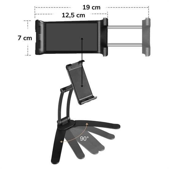 360 Derece Dönebilen Mutfak Masaüstü Telefon Tablet Tutucu Ayarlanabilir Esnek Ayaklı Metal 360 Derece Dönebilen Mutfak Masaüstü Telefon Tablet Tutucu Ayarlanabilir Esnek Ayaklı Metal
