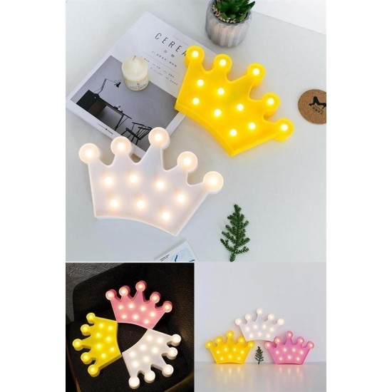 3D Dekoratif Pilli Kraliçe Tacı Model Led Masa ve Gece Lambası 3D Dekoratif Pilli Kraliçe Tacı Model Led Masa ve Gece Lambası