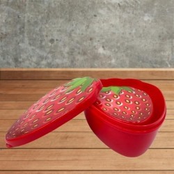 2'li İç İçe Geçebilen Çilek Model Saklama ve Beslenme Kabı Seti (550 ml + 250 ml)