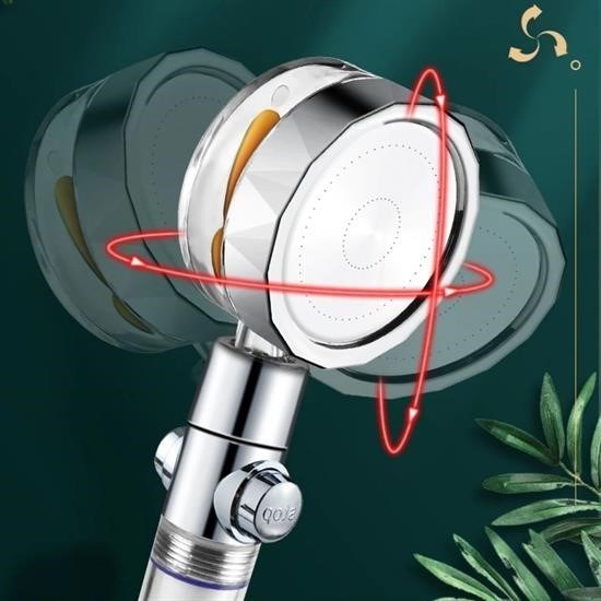 Turbo Pervaneli ve Filtreli Su Tasarruflu 360 Derece Dönebilen Tazyikli Duş Başlığı Turbo Pervaneli ve Filtreli Su Tasarruflu 360 Derece Dönebilen Tazyikli Duş Başlığı
