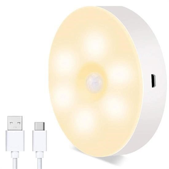 Hareket Sensörlü Usb Şarjlı Spot Lamba Mıknatıslı ve Yapışkanlı Gün Işığı Renk Led Hareket Sensörlü Usb Şarjlı Spot Lamba Mıknatıslı ve Yapışkanlı Gün Işığı Renk Led