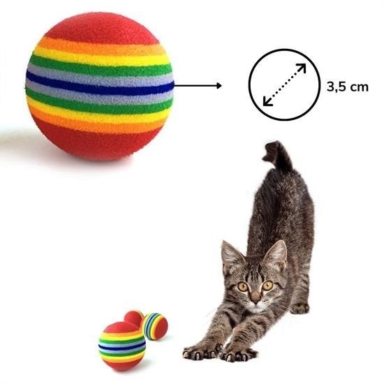 3lü Gökkuşağı Sünger Kedi Köpek Çiğneme Oyun Topu 4,2 cm 3lü Gökkuşağı Sünger Kedi Köpek Çiğneme Oyun Topu 4,2 cm