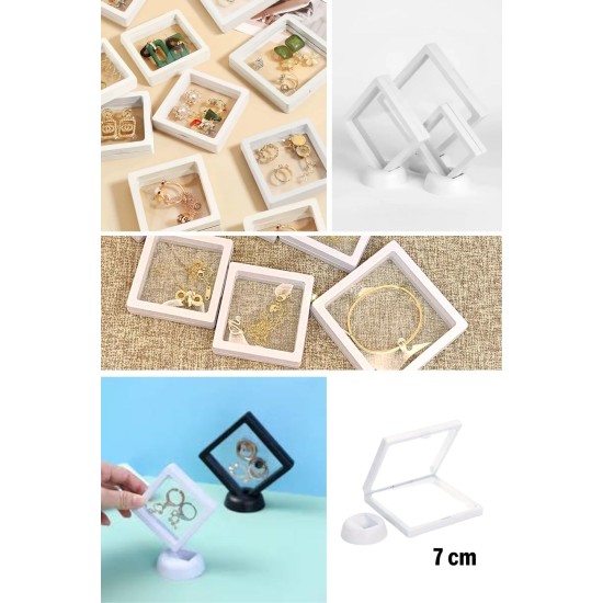 7x7 cm Standlı 3D Takı Ziynet Hatıra Koleksiyon Saklama Kutusu Şeffaf Film Çerçevesi 7x7 cm Standlı 3D Takı Ziynet Hatıra Koleksiyon Saklama Kutusu Şeffaf Film Çerçevesi