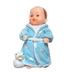 Decotown Hediyelik Sevimli Mavi Bebek Biblo Polyester Süs Eşyası