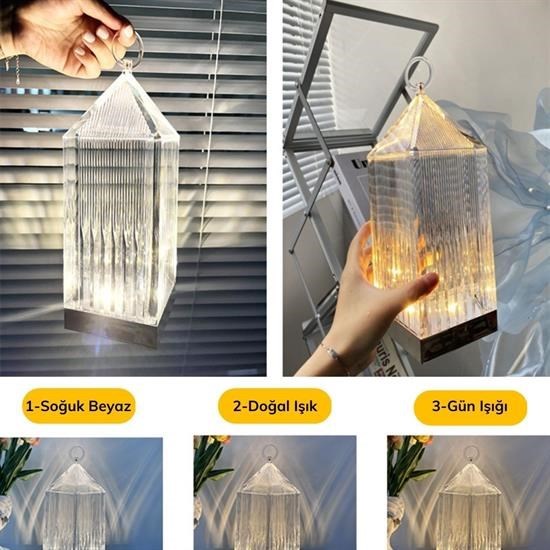 Fener Model USB Şarjlı Dokunmatik 3 Farklı Işık Modlu Masa Üstü Kristal Akrilik Lamba Led Fener Model USB Şarjlı Dokunmatik 3 Farklı Işık Modlu Masa Üstü Kristal Akrilik Lamba Led