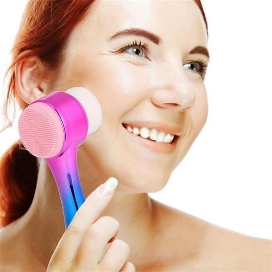 Çift İşlevli Renkli Cilt Yüz Temizleme Fırçası Peeling Masaj Etkili Gözenek Temizleyici Alet Çift İşlevli Renkli Cilt Yüz Temizleme Fırçası Peeling Masaj Etkili Gözenek Temizleyici Alet