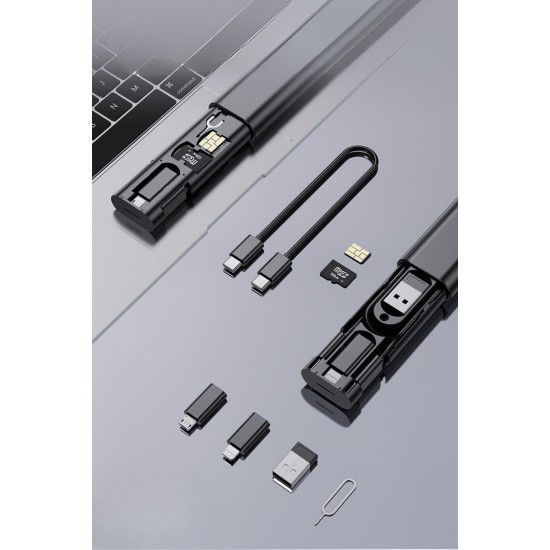 Cep Tipi 60W Bas Aç Type-C,İphone Şarj,Micro USB Hızlı Şarj Data Kablo Seti Cep Tipi 60W Bas Aç Type-C,İphone Şarj,Micro USB Hızlı Şarj Data Kablo Seti