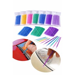 100’lü Mini Tek Kullanımlık Araba Rötüş Fırçası –İnce Uçlu Yumuşak Kıllı Boya Uygulayıcı, Otomotiv Detaylandırma