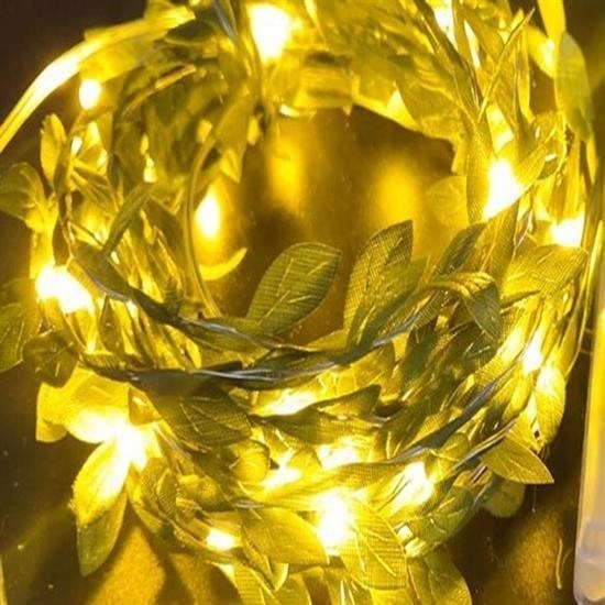 Yapraklı Dekorlu 3 Metre Peri Led Pilli Işık Yılbaşı Aydınlatma Yapraklı Dekorlu 3 Metre Peri Led Pilli Işık Yılbaşı Aydınlatma