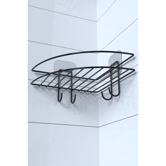 Yapışkanlı Banyo Köşeliği Kancalı Köşe Rafı Duş Şampuanlık Duvar Düzenleyici Organizer Raf Yapışkanlı Banyo Köşeliği Kancalı Köşe Rafı Duş Şampuanlık Duvar Düzenleyici Organizer Raf