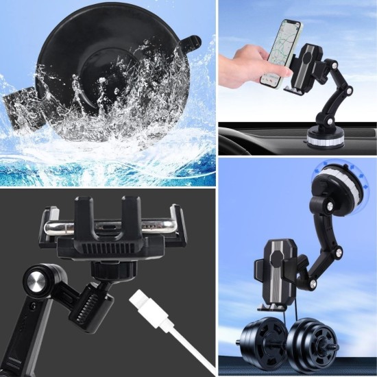 Jel Vantuzlu Cama Takılabilen Güçlü 360 Derece Dönebilen Ayarlanabilir Araç Içi Vantuzlu Telefon Tutucu Jel Vantuzlu Cama Takılabilen Güçlü 360 Derece Dönebilen Ayarlanabilir Araç Içi Vantuzlu Telefon Tutucu