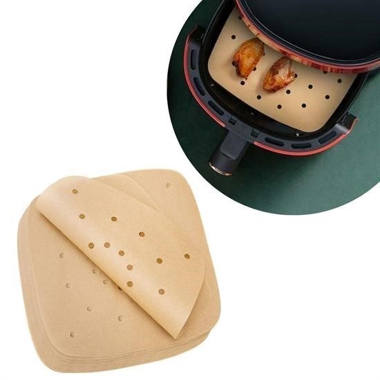 100 Adet Air Fryer Pişirme Kağıdı Tek Kullanımlık Hava Fritöz Yapışmaz Yağlı Kağıt Delikli Model 100 Adet Air Fryer Pişirme Kağıdı Tek Kullanımlık Hava Fritöz Yapışmaz Yağlı Kağıt Delikli Model