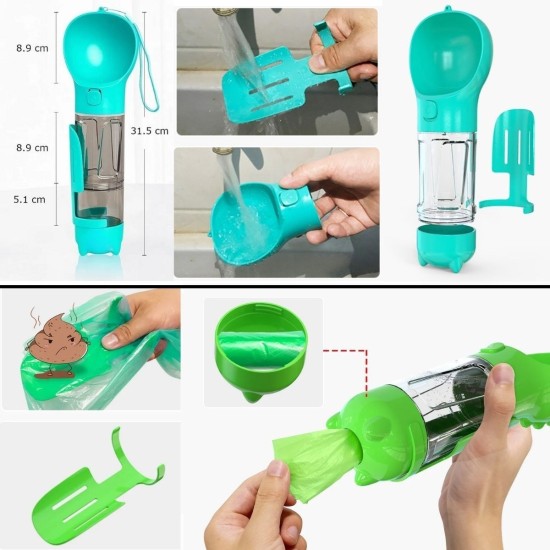 Taşınabilir Hazneli Mama Kaplı ,Kaka Poşetli Kedi,Köpek Suluğu-300ml Taşınabilir Hazneli Mama Kaplı ,Kaka Poşetli Kedi,Köpek Suluğu-300ml