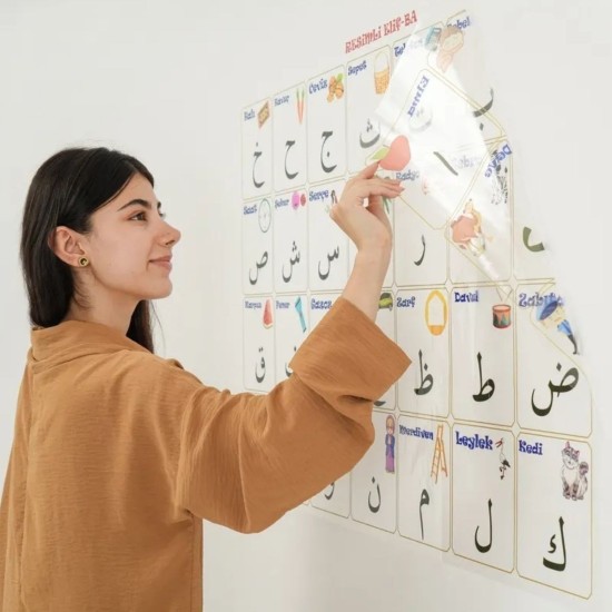 100x150 cm Statik Kağıt Elif-Ba Öğrenme Tahtası 100x150 cm Statik Kağıt Elif-Ba Öğrenme Tahtası