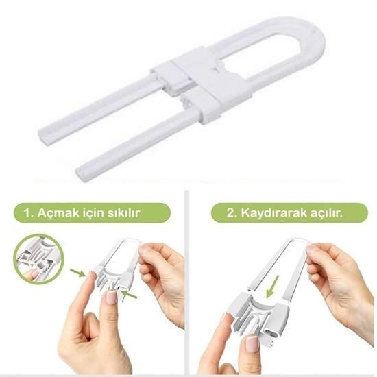 Bebek Çocuk Çekmece ve Dolap Koruma Raylı Güvenlik Sistemi Emniyet Kilidi Bebek Çocuk Çekmece ve Dolap Koruma Raylı Güvenlik Sistemi Emniyet Kilidi