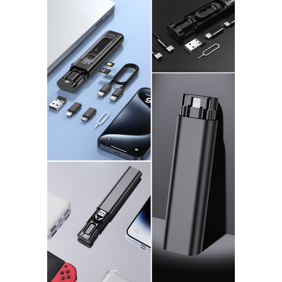 Cep Tipi 60W Bas Aç Type-C,İphone Şarj,Micro USB Hızlı Şarj Data Kablo Seti Cep Tipi 60W Bas Aç Type-C,İphone Şarj,Micro USB Hızlı Şarj Data Kablo Seti