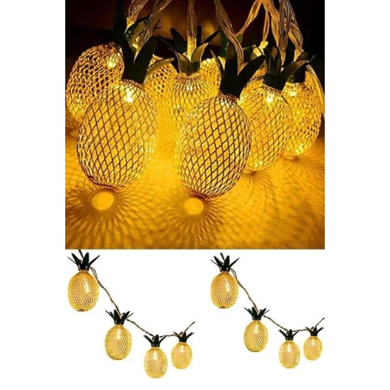 Dekoratif Pilli Pineapple Ananas Pilli Şerit Led Işık (1 Metre) Dekoratif Pilli Pineapple Ananas Pilli Şerit Led Işık (1 Metre)