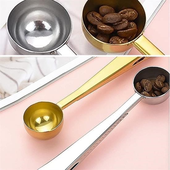 Mandallı Kahve Ölçü Kaşığı Silver Çok Fonksiyonlu Paslanmaz Çelik Kaşık Mandallı Kahve Ölçü Kaşığı Silver Çok Fonksiyonlu Paslanmaz Çelik Kaşık