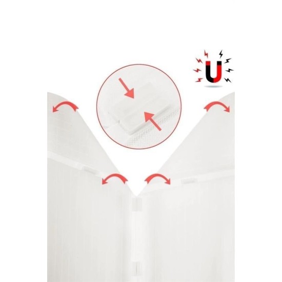 Pratik Manyetik Mıknatıslı Beyaz Kapı Pencere Sinekliği Tülü 90 x 210 cm