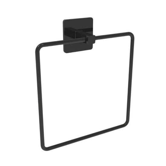 Kendiliğinden Yapışkanlı Siyah Paslanmaz Metal Kare Havluluk Kendiliğinden Yapışkanlı Siyah Paslanmaz Metal Kare Havluluk