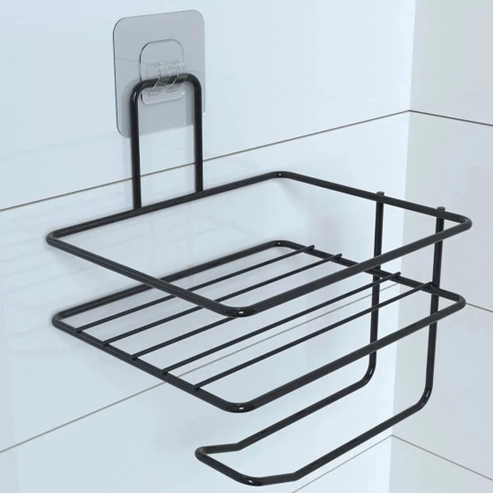 Kendiliğinden Yapışkanlı Tuvalet Kağıdı Tutacağı ve Yedek Raf - Siyah Modern Metal Tasarım Kendiliğinden Yapışkanlı Tuvalet Kağıdı Tutacağı ve Yedek Raf - Siyah Modern Metal Tasarım