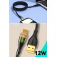 Led Işık Uçlu Sağlam İp Kablolu USB to Lightning Hızlı Şarj Kablosu
