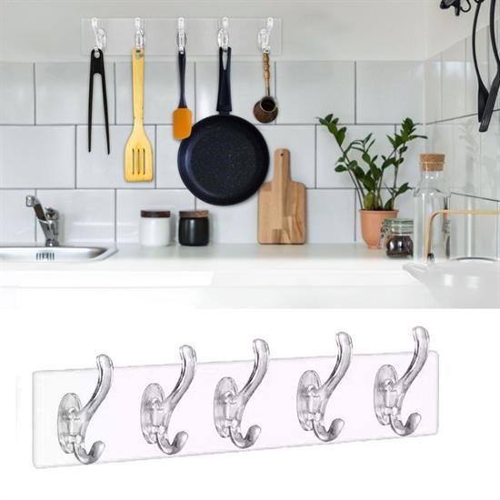 5'li Güçlü Yapışkanlı Şeffaf Duvar Askısı Banyo Mutfak Düzenleyici Pratik Askılık 5'li Güçlü Yapışkanlı Şeffaf Duvar Askısı Banyo Mutfak Düzenleyici Pratik Askılık