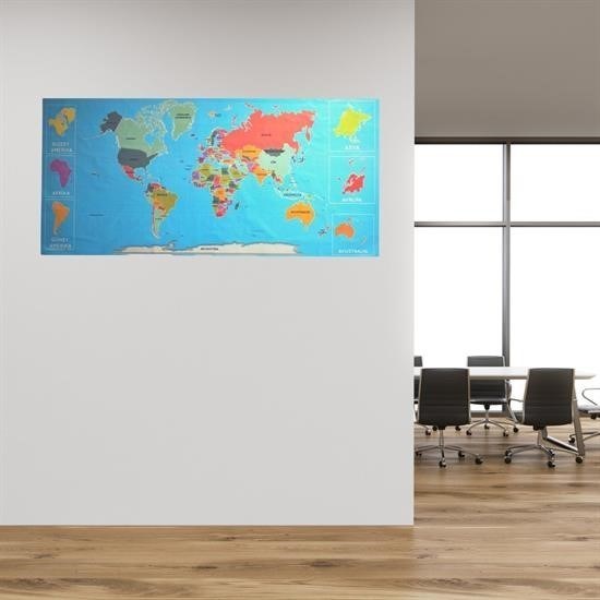 Renkli Atlas Dünya Haritası Manyetik Yapıştırıcı Gerektirmeyen Duvar Stickerı 118 CM * 56 CM Renkli Atlas Dünya Haritası Manyetik Yapıştırıcı Gerektirmeyen Duvar Stickerı 118 CM * 56 CM