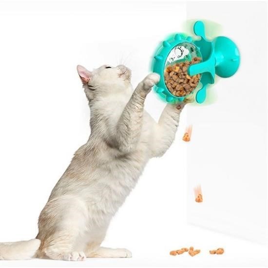 Vantuzlu Zilli İnteraktif Dönebilen Mama Kaplı Renkli Eğlenceli Eğitici Kedi Oyuncağı Vantuzlu Zilli İnteraktif Dönebilen Mama Kaplı Renkli Eğlenceli Eğitici Kedi Oyuncağı