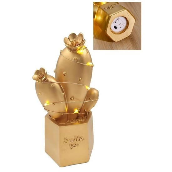 Led Işıklı Sevimli Kaktüs Dekoratif Masa Lambası Mini Biblo Gece Lambası Gold Led Işıklı Sevimli Kaktüs Dekoratif Masa Lambası Mini Biblo Gece Lambası Gold