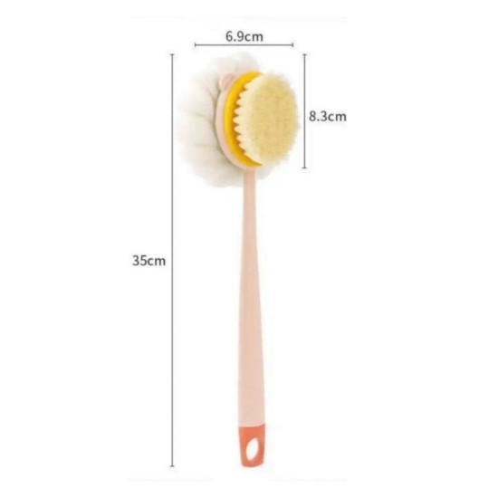 2'si 1 Arada Çift Taraflı Uzun Saplı Fırçalı Banyo Vücut Sırt Fırçası Banyo Lifi 2'si 1 Arada Çift Taraflı Uzun Saplı Fırçalı Banyo Vücut Sırt Fırçası Banyo Lifi