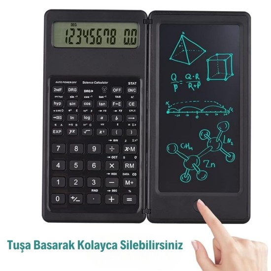 Silinebilir LCD Yazı Tabletli,Kalemli Katlanabilir Bilimsel Hesap Makinesi Silinebilir LCD Yazı Tabletli,Kalemli Katlanabilir Bilimsel Hesap Makinesi