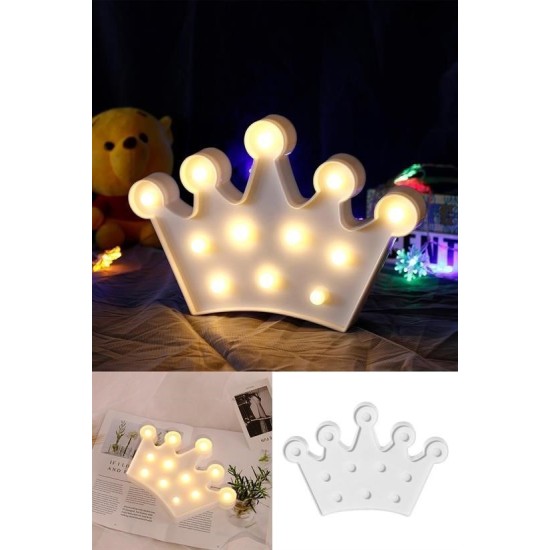 3D Dekoratif Pilli Kraliçe Tacı Model Led Masa ve Gece Lambası 3D Dekoratif Pilli Kraliçe Tacı Model Led Masa ve Gece Lambası