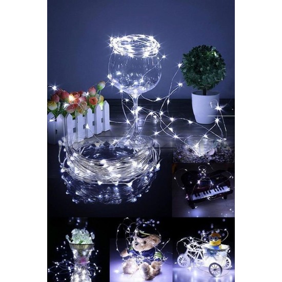 Pilli 5 metre Dekoratif Peri Led Beyaz Aydınlatma Süsleme Lambası Pilli 5 metre Dekoratif Peri Led Beyaz Aydınlatma Süsleme Lambası