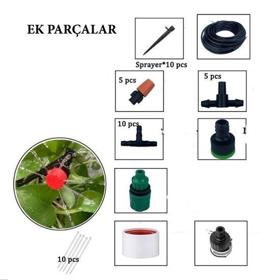 10 Metre Bahçe Damlama Sulama Sistemi Seti Hortum ve Ek Parçaları 10 Metre Bahçe Damlama Sulama Sistemi Seti Hortum ve Ek Parçaları