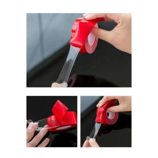 2 Metre Güçlü Yapışkanlı Çift Taraflı Slikon Pratik Şeffaf Bant 2 Metre Güçlü Yapışkanlı Çift Taraflı Slikon Pratik Şeffaf Bant