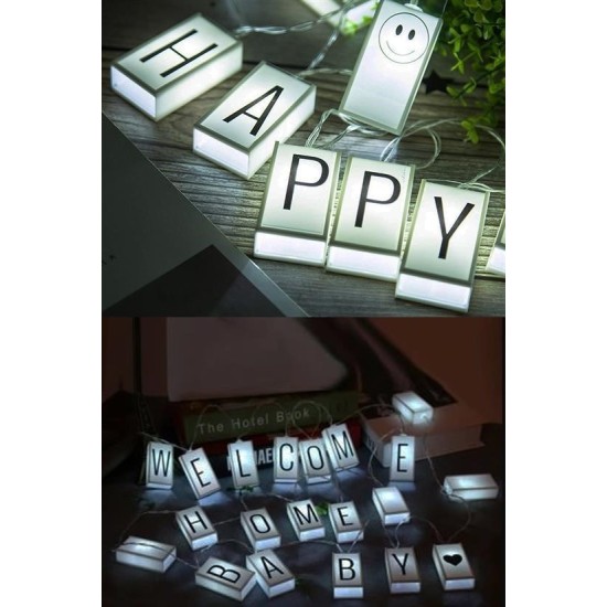 10lu Lightbox Işıklı Harf Mesaj Panosu Dekoratif Harf Işık Zinciri 10lu Lightbox Işıklı Harf Mesaj Panosu Dekoratif Harf Işık Zinciri