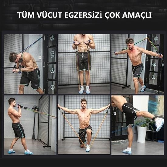 11 Parça Lateks Egzersiz Bandı Çekme Halatı Egzersiz Seti 11 Parça Lateks Egzersiz Bandı Çekme Halatı Egzersiz Seti