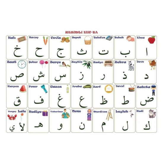 100x150 cm Statik Kağıt Elif-Ba Öğrenme Tahtası 100x150 cm Statik Kağıt Elif-Ba Öğrenme Tahtası