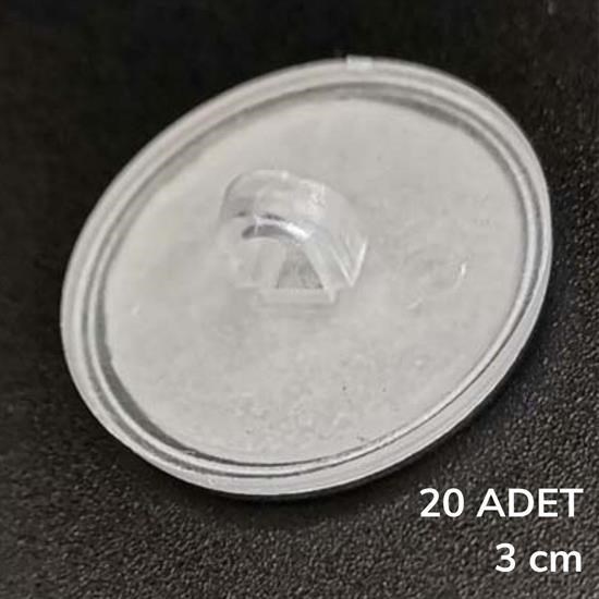 20 Adet Şeffaf Yuvarlak 3 Cm Çaplı Güçlü Disk Yapışkanlar 20 Adet Şeffaf Yuvarlak 3 Cm Çaplı Güçlü Disk Yapışkanlar