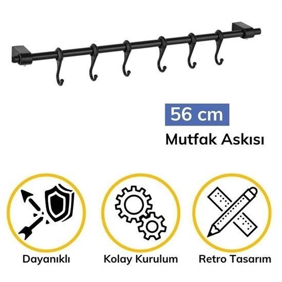 Duvara Monte Edilen 6 Kancalı Dekor Kaşıklık ve Kupa Askısı Duvara Monte Edilen 6 Kancalı Dekor Kaşıklık ve Kupa Askısı