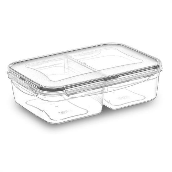 2 Bölmeli 1+1 Litre Kilitli Kapaklı Erzak Saklama Kabı LC-525 2 Bölmeli 1+1 Litre Kilitli Kapaklı Erzak Saklama Kabı LC-525