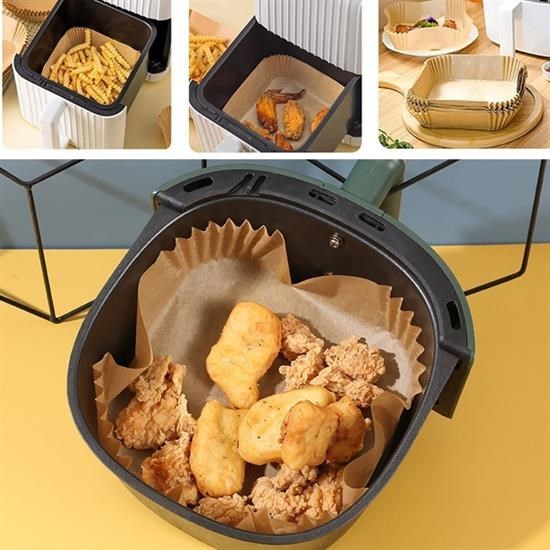 50 Adet Air Fryer Pişirme Kağıdı Tek Kullanımlık 23 Cm Kare Pişirme Kağıdı XXL 50 Adet Air Fryer Pişirme Kağıdı Tek Kullanımlık 23 Cm Kare Pişirme Kağıdı XXL