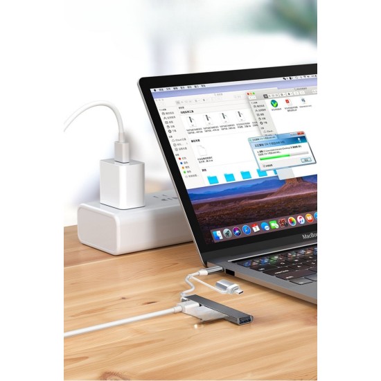 4 Port'lu Bağlantı İstasyonu Ultra İnce USB Bölücü TYPE-C tipi Çoklu Arayüz Adaptörü Multi Usb Çoklayıcı 4 Port'lu Bağlantı İstasyonu Ultra İnce USB Bölücü TYPE-C tipi Çoklu Arayüz Adaptörü Multi Usb Çoklayıcı
