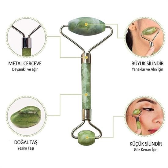 Özel Süngerli Kutusunda Kırılmaz Çift Taraflı 2li Cilt Yüz Masaj Aleti Jade Roller Yeşim Taş Özel Süngerli Kutusunda Kırılmaz Çift Taraflı 2li Cilt Yüz Masaj Aleti Jade Roller Yeşim Taş